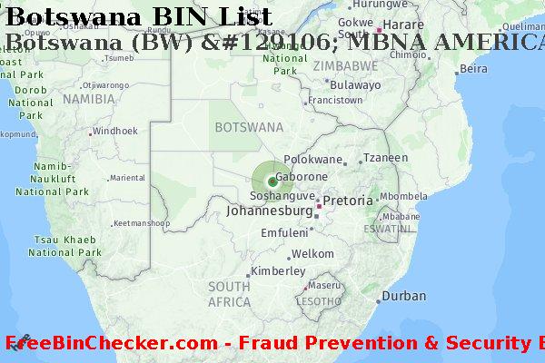 Botswana Botswana+%28BW%29+%26%23129106%3B+MBNA+AMERICA+BANK%2C+N.A. BIN List