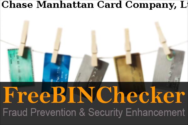 Chase Manhattan Card Company, Ltd. BIN Lijst