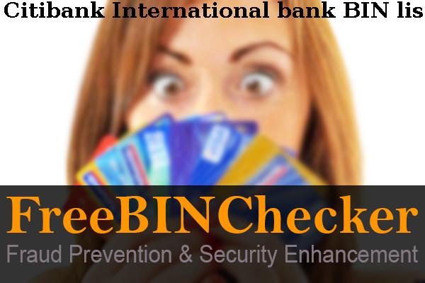 Citibank International Lista de BIN