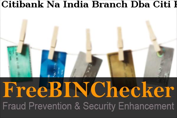 Citibank Na India Branch Dba Citi Prepaid Services Ind BIN 목록