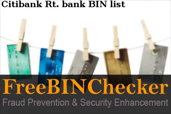 Citibank Rt. BIN List