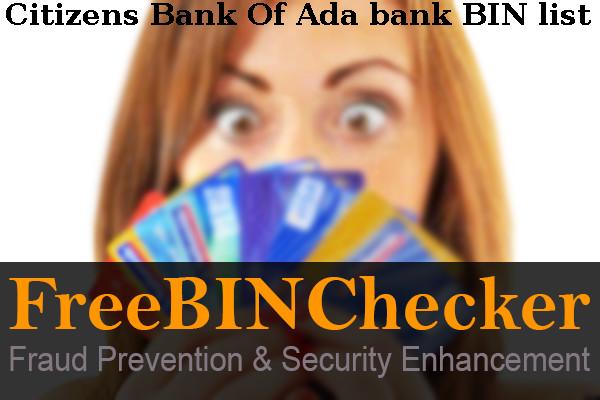 Citizens Bank Of Ada United States US BIN list | Mastercard (MC) Amex,  Maestro, Discover, DCI, Visa card networks