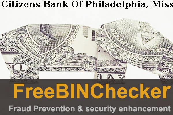 Citizens Bank Of Philadelphia, Miss. Lista BIN