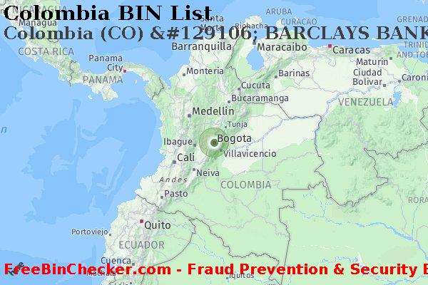 Colombia Colombia+%28CO%29+%26%23129106%3B+BARCLAYS+BANK+LIMITED+LIABILITY+COMPANY BIN List