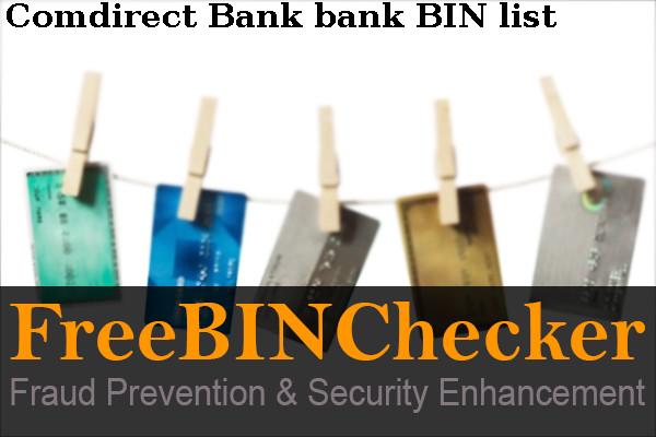 Comdirect Bank BIN Dhaftar