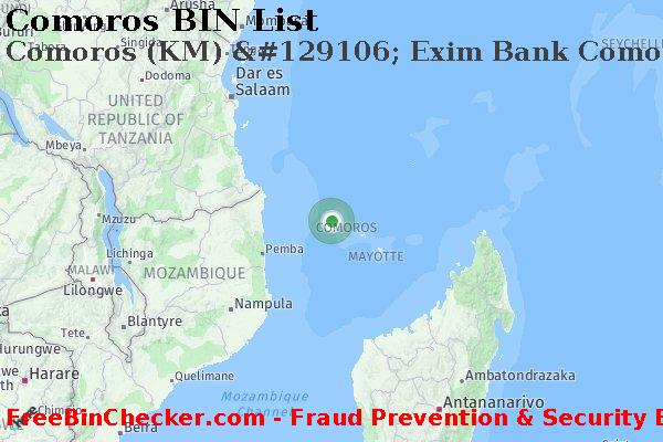 Comoros Comoros+%28KM%29+%26%23129106%3B+Exim+Bank+Comoros BIN List