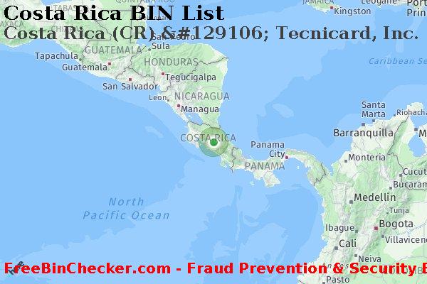 Costa Rica Costa+Rica+%28CR%29+%26%23129106%3B+Tecnicard%2C+Inc. BIN Lijst