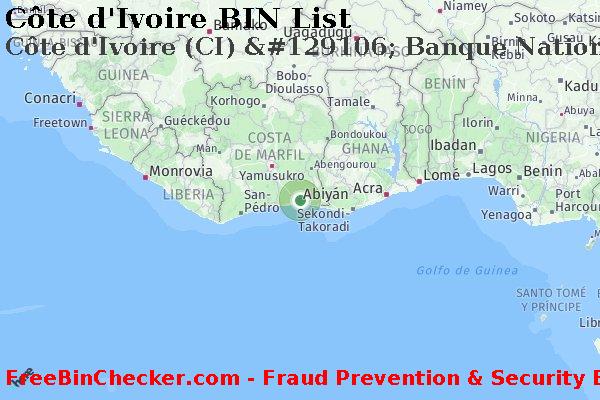 Côte d'Ivoire C%C3%B4te+d%27Ivoire+%28CI%29+%26%23129106%3B+Banque+Nationale+D%27investissement Lista de BIN