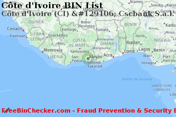 Côte d'Ivoire C%C3%B4te+d%27Ivoire+%28CI%29+%26%23129106%3B+Cscbank+S.a.l. Lista de BIN