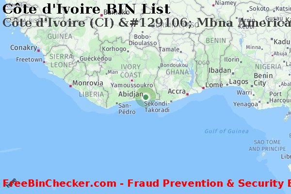Côte d'Ivoire C%C3%B4te+d%27Ivoire+%28CI%29+%26%23129106%3B+Mbna+America+Bank%2C+N.a. BIN List