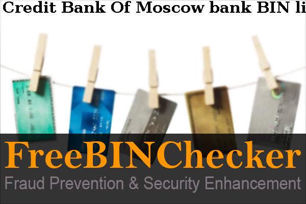 Credit Bank Of Moscow BIN Dhaftar