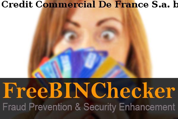 Credit Commercial De France S.a. BIN-Liste