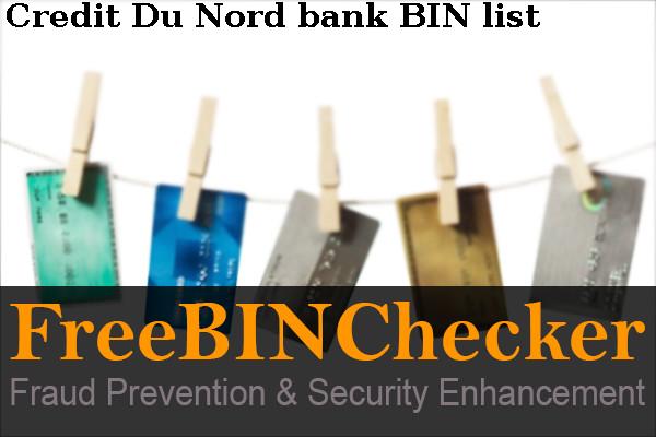 Credit Du Nord BIN List