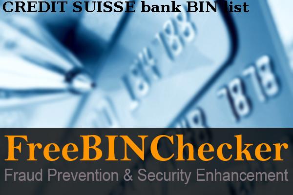 Credit Suisse BIN List