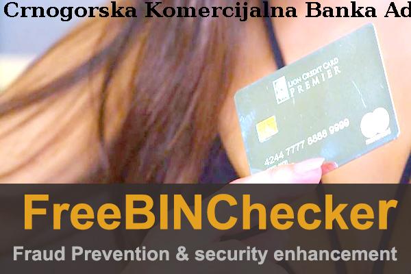 Crnogorska Komercijalna Banka Ad Podgorica قائمة BIN