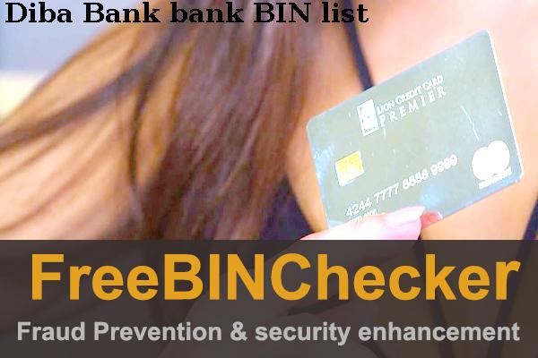 Diba Bank قائمة BIN