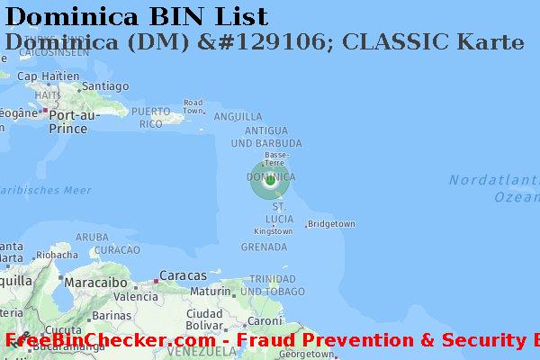 Dominica Dominica+%28DM%29+%26%23129106%3B+CLASSIC+Karte BIN-Liste