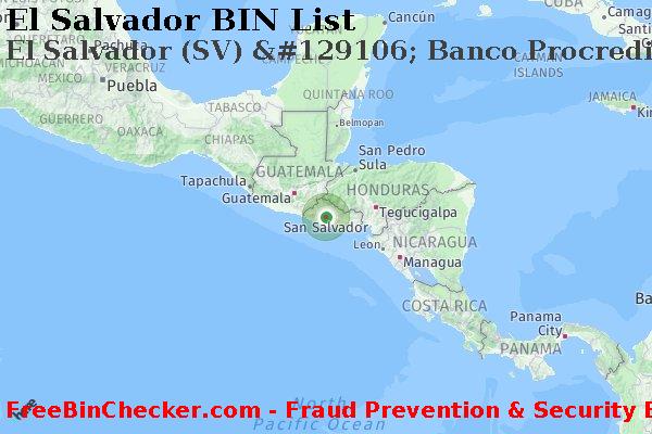 El Salvador El+Salvador+%28SV%29+%26%23129106%3B+Banco+Procredit%2C+S.a. BIN Dhaftar