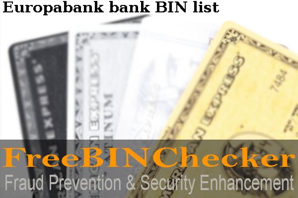Europabank BIN Danh sách
