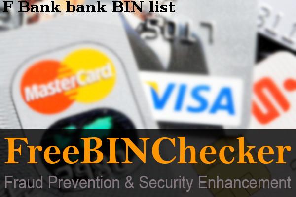 F Bank Lista de BIN