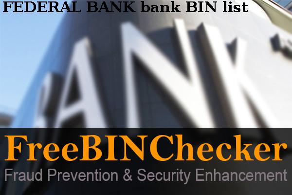 FEDERAL BANK BIN List