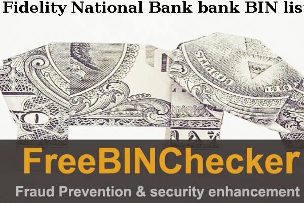 Fidelity National Bank BIN Dhaftar