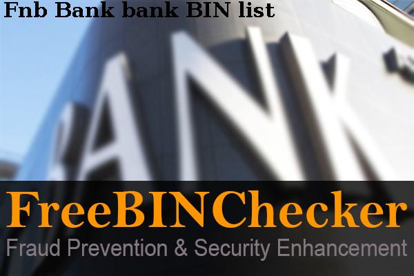 Fnb Bank قائمة BIN