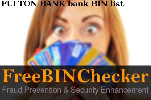 Fulton Bank BIN 목록