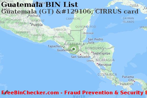 Guatemala Guatemala+%28GT%29+%26%23129106%3B+CIRRUS+card BIN Lijst