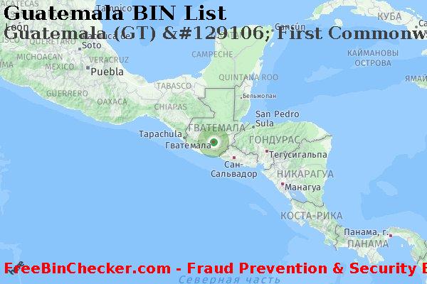 Guatemala Guatemala+%28GT%29+%26%23129106%3B+First+Commonwealth+Bank Список БИН