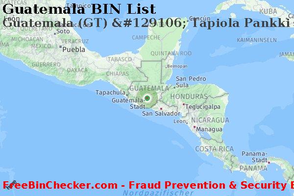 Guatemala Guatemala+%28GT%29+%26%23129106%3B+Tapiola+Pankki+Oy BIN-Liste