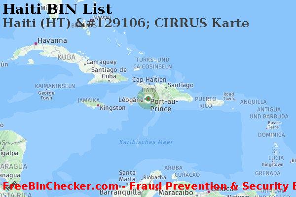 Haiti Haiti+%28HT%29+%26%23129106%3B+CIRRUS+Karte BIN-Liste