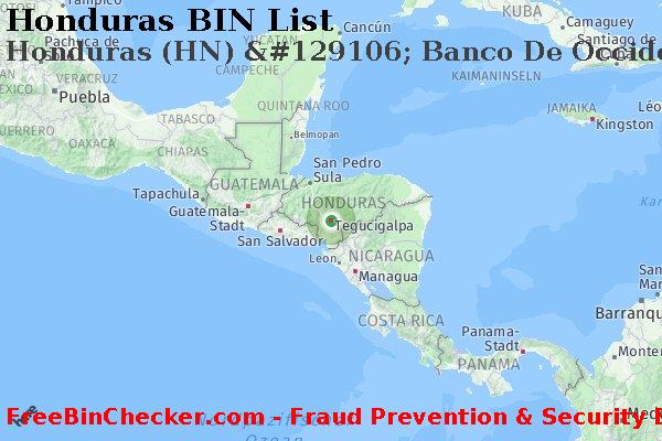 Honduras Honduras+%28HN%29+%26%23129106%3B+Banco+De+Occidente%2C+S.a. BIN-Liste