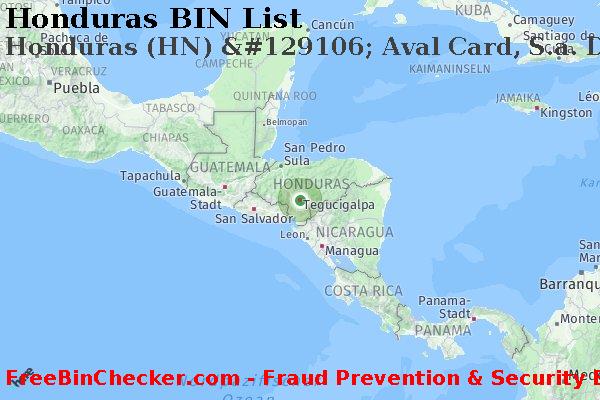 Honduras Honduras+%28HN%29+%26%23129106%3B+Aval+Card%2C+S.a.+De+C.v. BIN-Liste
