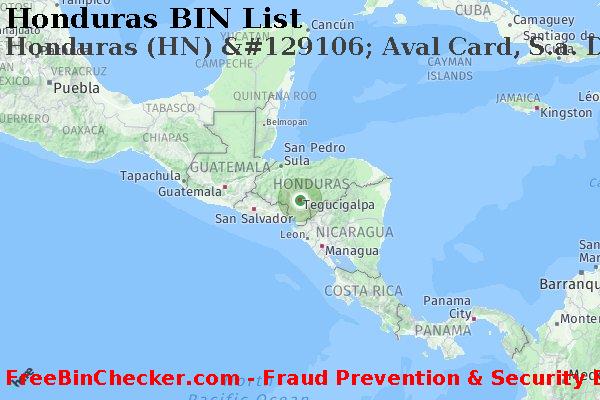 Honduras Honduras+%28HN%29+%26%23129106%3B+Aval+Card%2C+S.a.+De+C.v. BIN Lijst