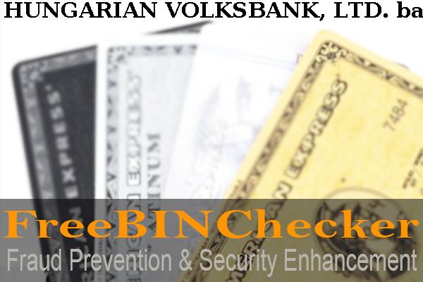 Hungarian Volksbank, Ltd. BIN 목록