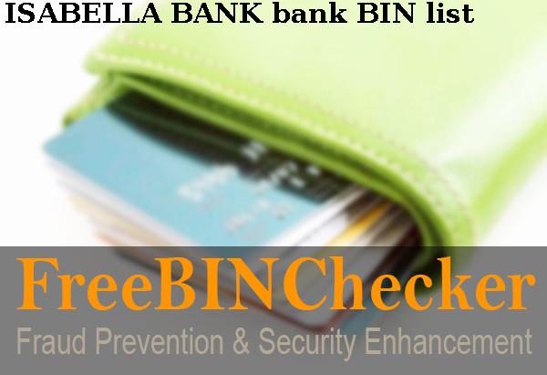 Isabella Bank BIN List