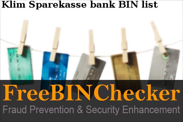 Klim Sparekasse قائمة BIN