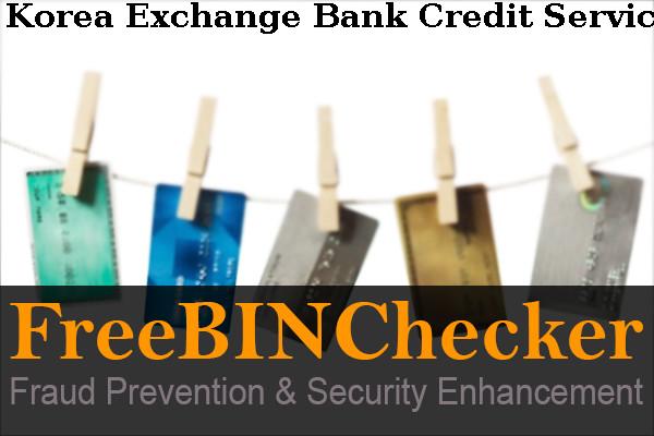 Korea Exchange Bank Credit Service Co., Ltd. Lista BIN