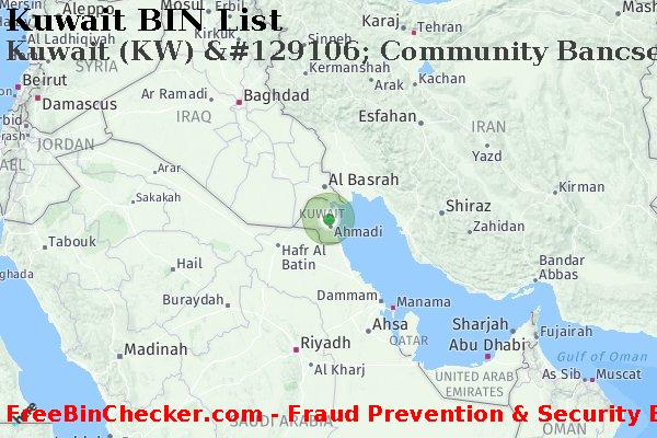 Kuwait Kuwait+%28KW%29+%26%23129106%3B+Community+Bancservice+Corporation BIN List