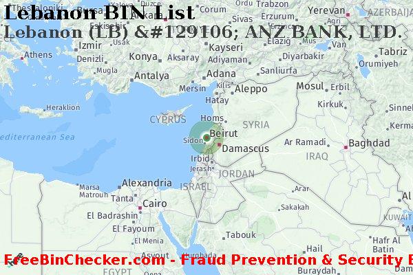 Lebanon Lebanon+%28LB%29+%26%23129106%3B+ANZ+BANK%2C+LTD. BIN List
