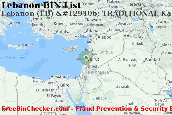 Lebanon Lebanon+%28LB%29+%26%23129106%3B+TRADITIONAL+Karte BIN-Liste