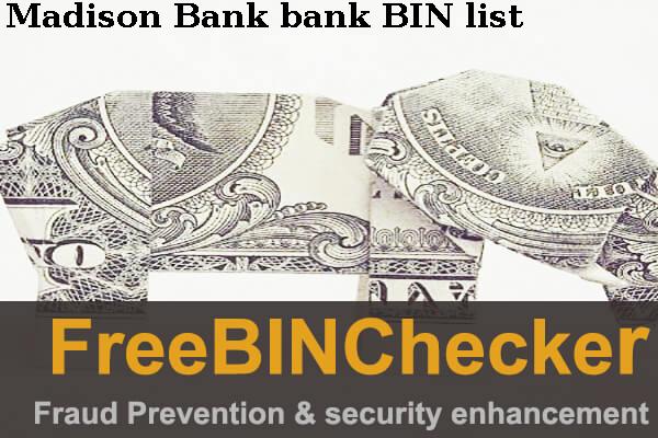 Madison Bank BIN List