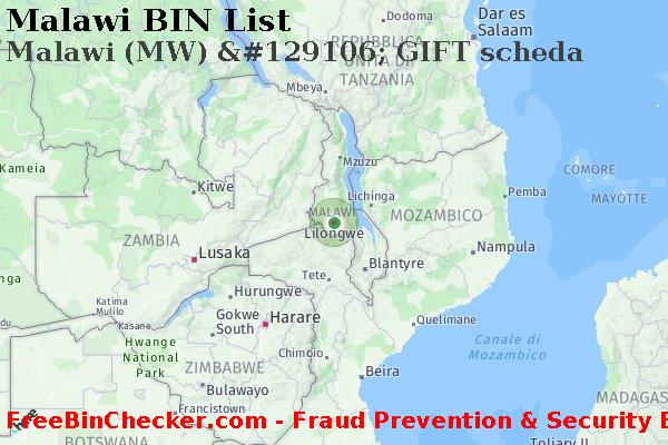 Malawi Malawi+%28MW%29+%26%23129106%3B+GIFT+scheda Lista BIN