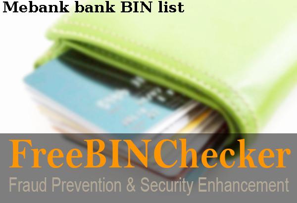 Mebank BIN列表