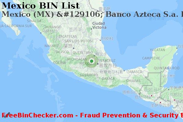 Mexico Mexico+%28MX%29+%26%23129106%3B+Banco+Azteca+S.a.+Institucion+De+Banca+Multiple BIN列表