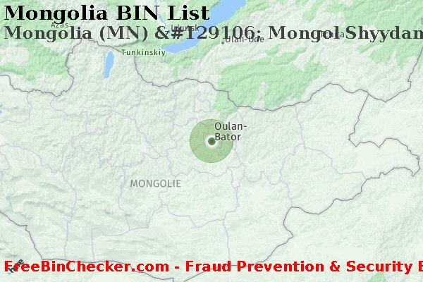Mongolia Mongolia+%28MN%29+%26%23129106%3B+Mongol+Shyydan+Bank BIN Liste 