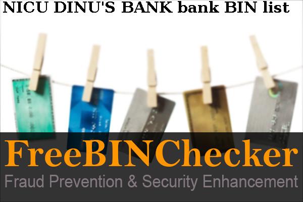 Nicu Dinu's Bank Lista de BIN