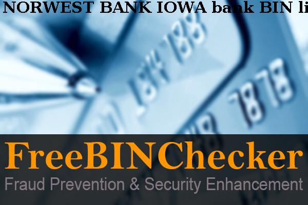 Norwest Bank Iowa BIN List