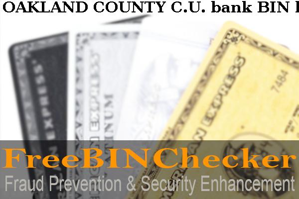 Oakland County C.u. BIN List